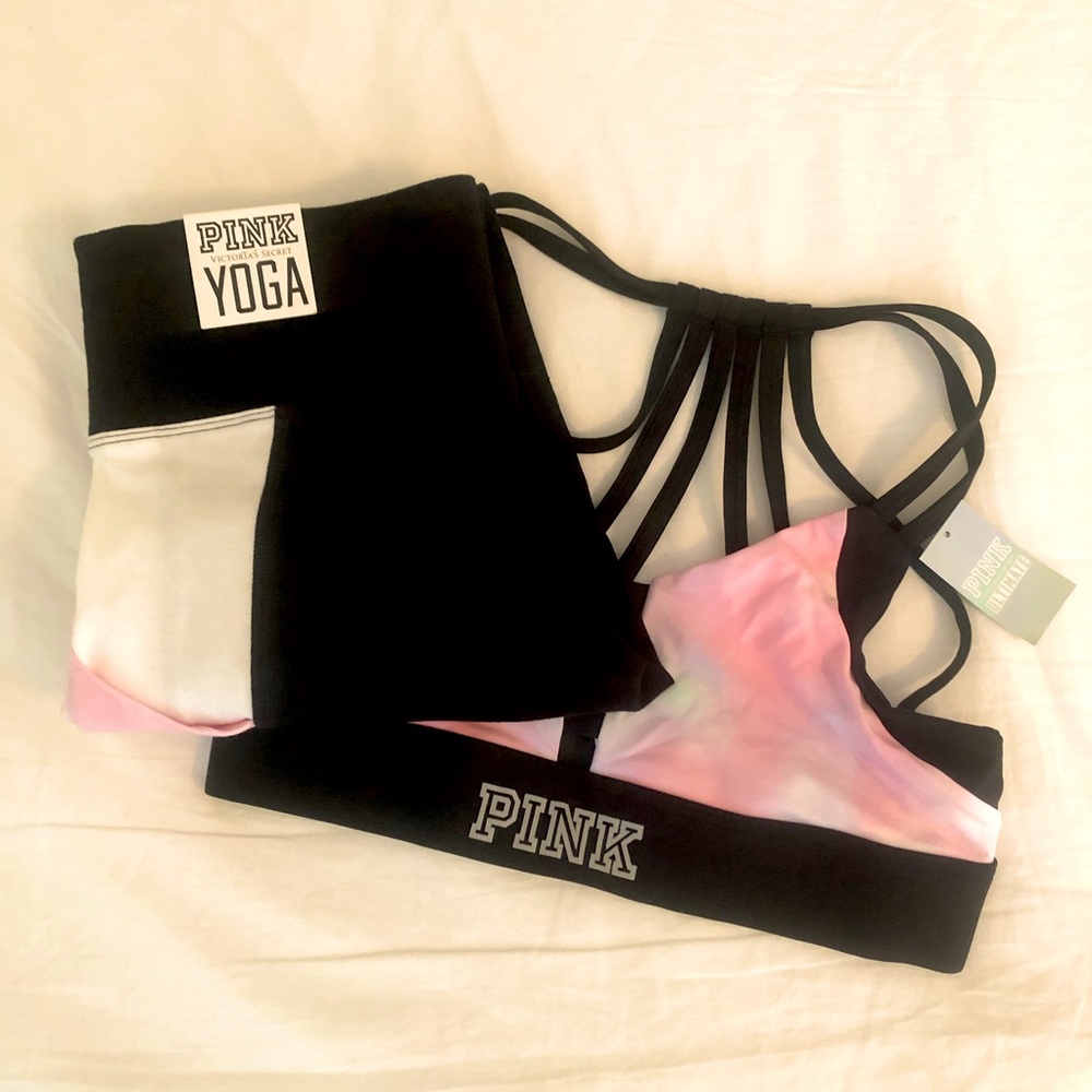 Victoria’s Secret Pink Matching Co-Ord Set Yoga Pant Leggings and Sports Bra